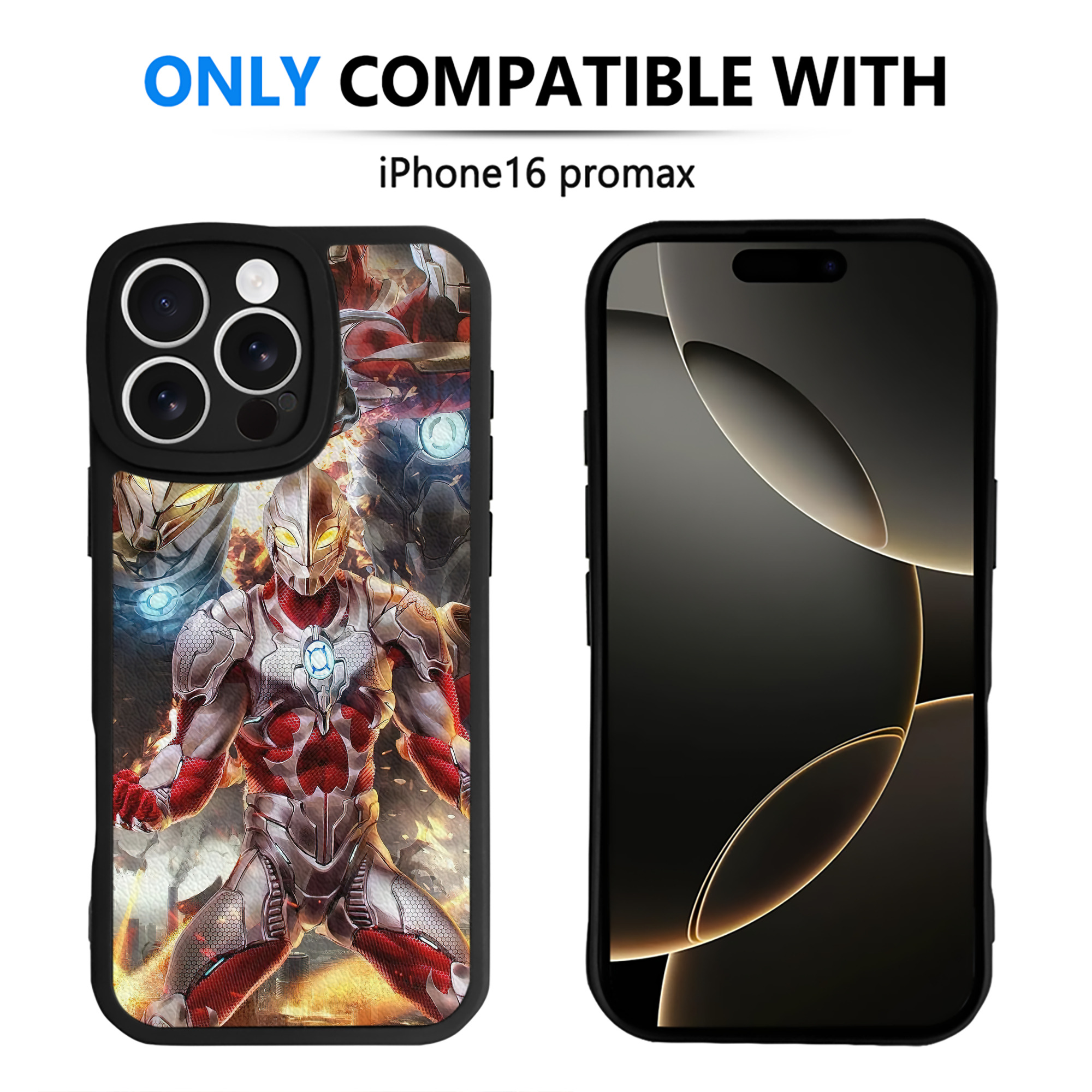 （画像用） ウルトラマン Ultraman 【iPhone 16シリーズ対応】シリコンスマホケース（レザー調） 材質：シリコン